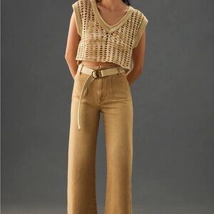 Anthropologie Tan Wide Leg Pants